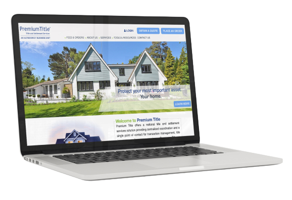 Premium Title Website on a Computer
